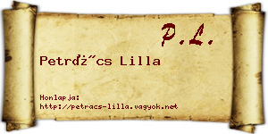 Petrács Lilla névjegykártya